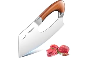 ROCOCO Cleaver Knife-Traditional Hand Forged Stainless Steel Meat Cleaver, Sharp & Wear, Resistant Kitchen Knife, Multipurpos