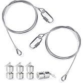 2Pcs Lift Cable Compatible with Gorilla Lift Trailer Gate Assist with EZ Spring Clips, with 4Pcs Aluminum Alloy Rollers Pins Washers, Fit for Open Utility Trailer Tailgate Ramp Lift Assist Kit