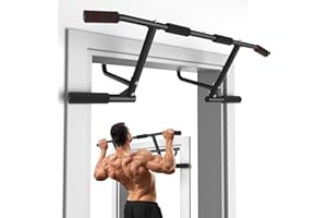 ONETWOFIT Pull Up Bar for Doorway, 440 lbs Heavy Duty Upper Body Fitness Workout Bar for Home Gym Exercise, Multi-Grip Strength Wall Mounted Door Frame Chin-Up Bar for Almost All Doors