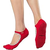 SHASHI Strap Mary Jane Socks – Grip Socks for Women w/Cut Out-Top – Activewear for Barre, Yoga & More