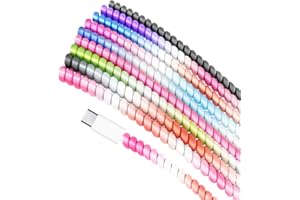 Rancco Spiral Cable Protector Headphone Cable Saver,9 Pc Cable Wire Repair/Pet Chew Cable Protector/Headphone Saver Strain Relief Cord Sleeve for USB Data Cable,Earphone etc[3.9ft/pc]