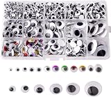 KUUQA 1200Pcs Self-Adhesive Wobbly Googly Eyes Assorted Sizes 5-25mm Kit view 7