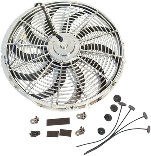 Chrome 16" Heavy Duty Reversable Electric Cooling Fan