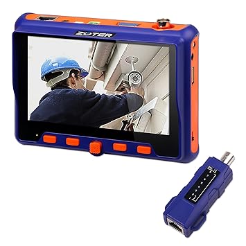 Comprobador de Cámara CCTV, ZOTER 5 Pulgadas Monitor LCD Analógico AHD TVI CVI VGA Video Audio PTZRS485 Test Portable Muñequera Tester Herramienta: ...