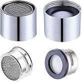 Faucet Aerator Female Thread Chrome Solid Brass Kitchen Faucet Aerators and Bathroom Sink Filter, 55/64in Aerator For Sink Faucet with Gasket for Kitchen and Bathroom(4Pcs)