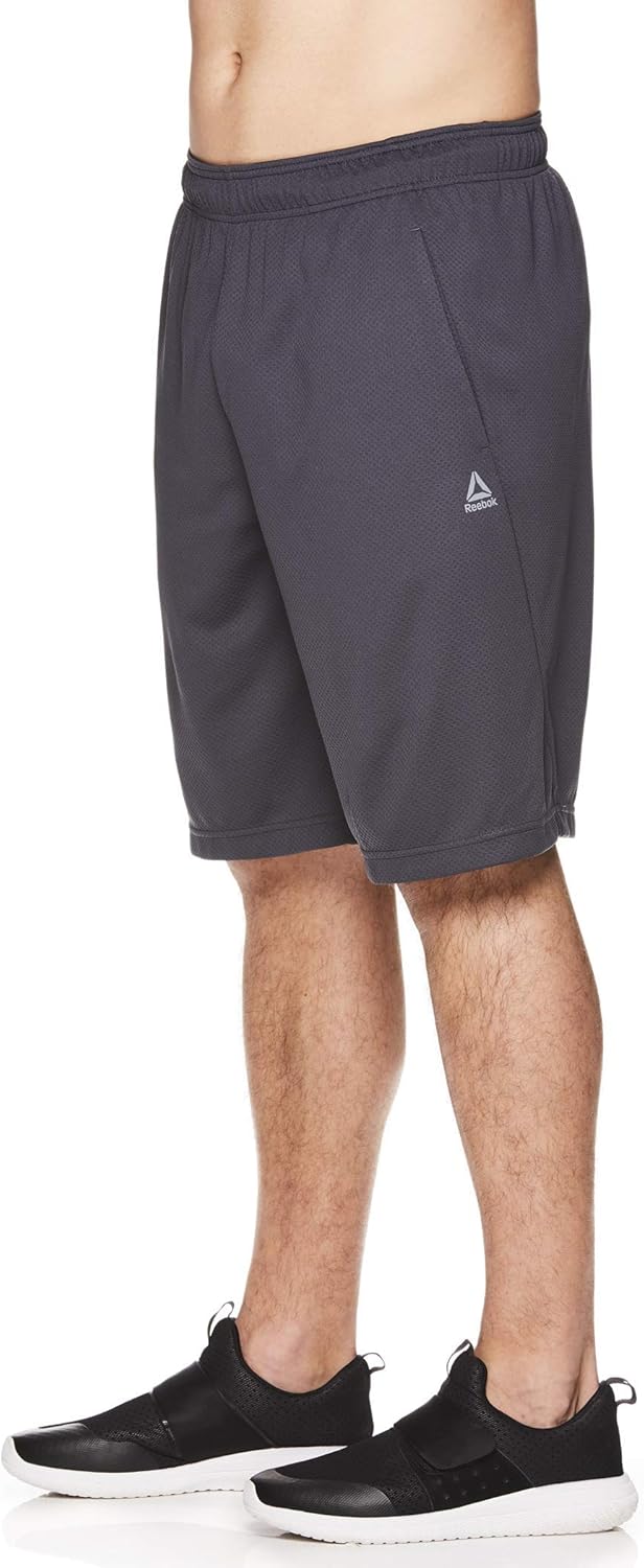 Reebok Men's Mesh Basketball Gym & Running Shorts w/Elastic Drawstring Waistband & Pockets: Clothing