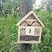 B&P Bee House, Natural Wooden Insect House Garden Bug Hotel, Perfect Shelter for Bees,Butterflies and Ladybugs, Size 8.66 x 7.48 x 2.76 inch