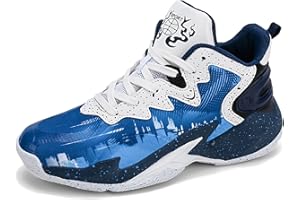 Huogra Kids Basketball Shoes Boys High-top Sports Shoes Sneakers Durable Lace-up Non-Slip Girls Running Shoes