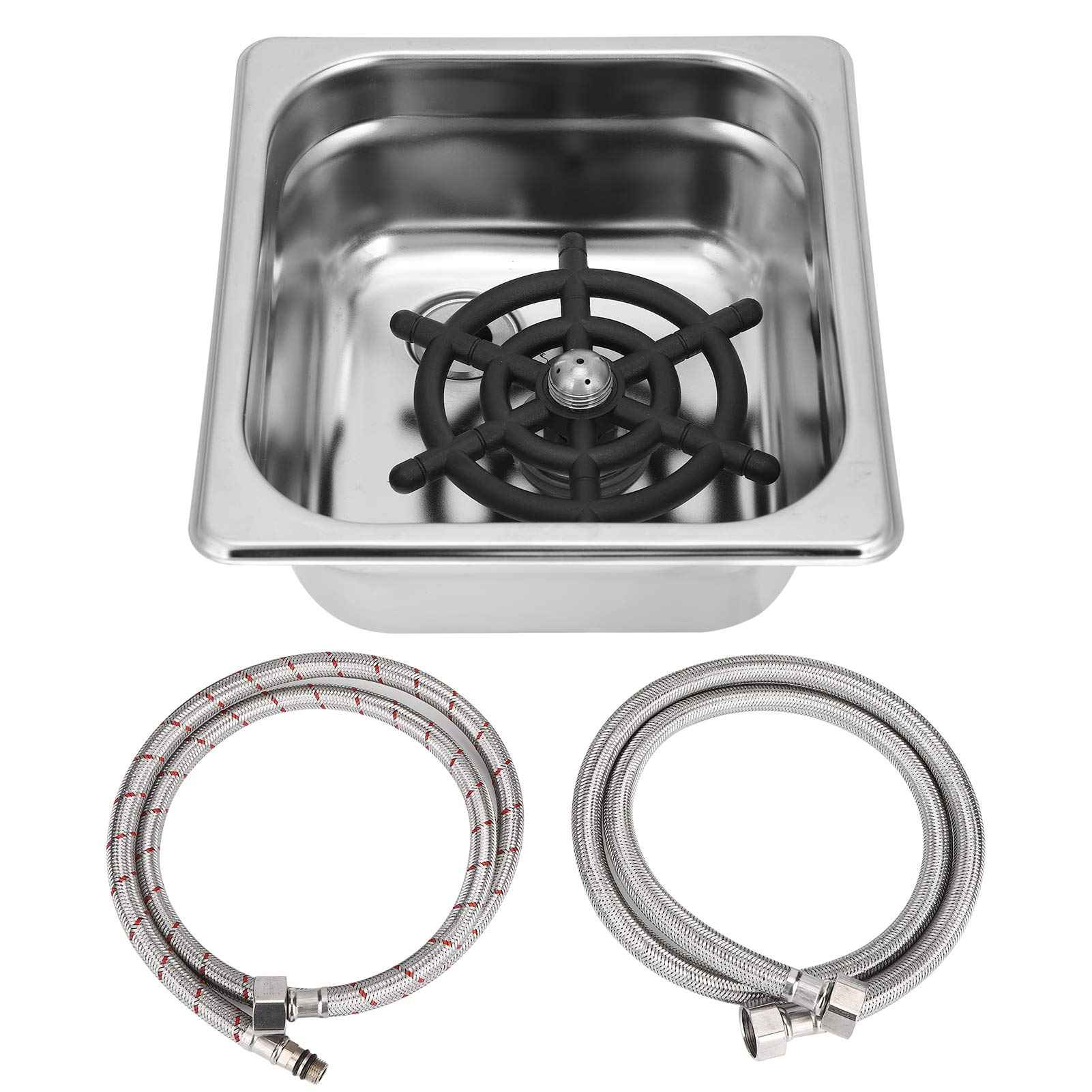 Glass Rinser, G1/2 Automatic Milk Tea Cup Washing Machine,Stainless Steel Cup Washer Cleaner Glass Rinser for Hotel Bar Kitchen Sink Coffee Milk Tea Cup (120mm)