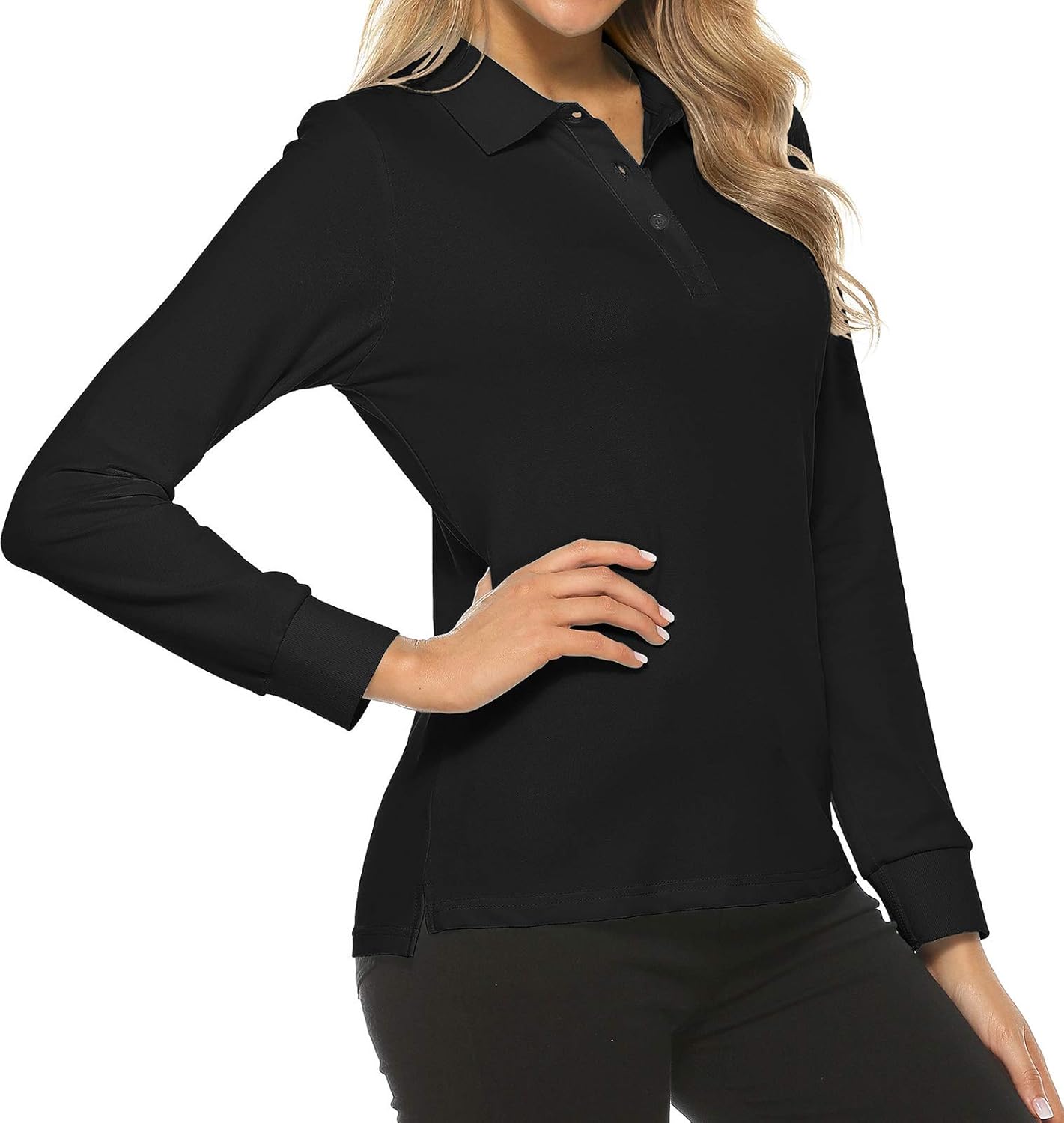 Women's Golf Polo Shirts Sports Athletic Shirts Tennis Tops Fitness Workout T-Shirt with Buttons: Clothing