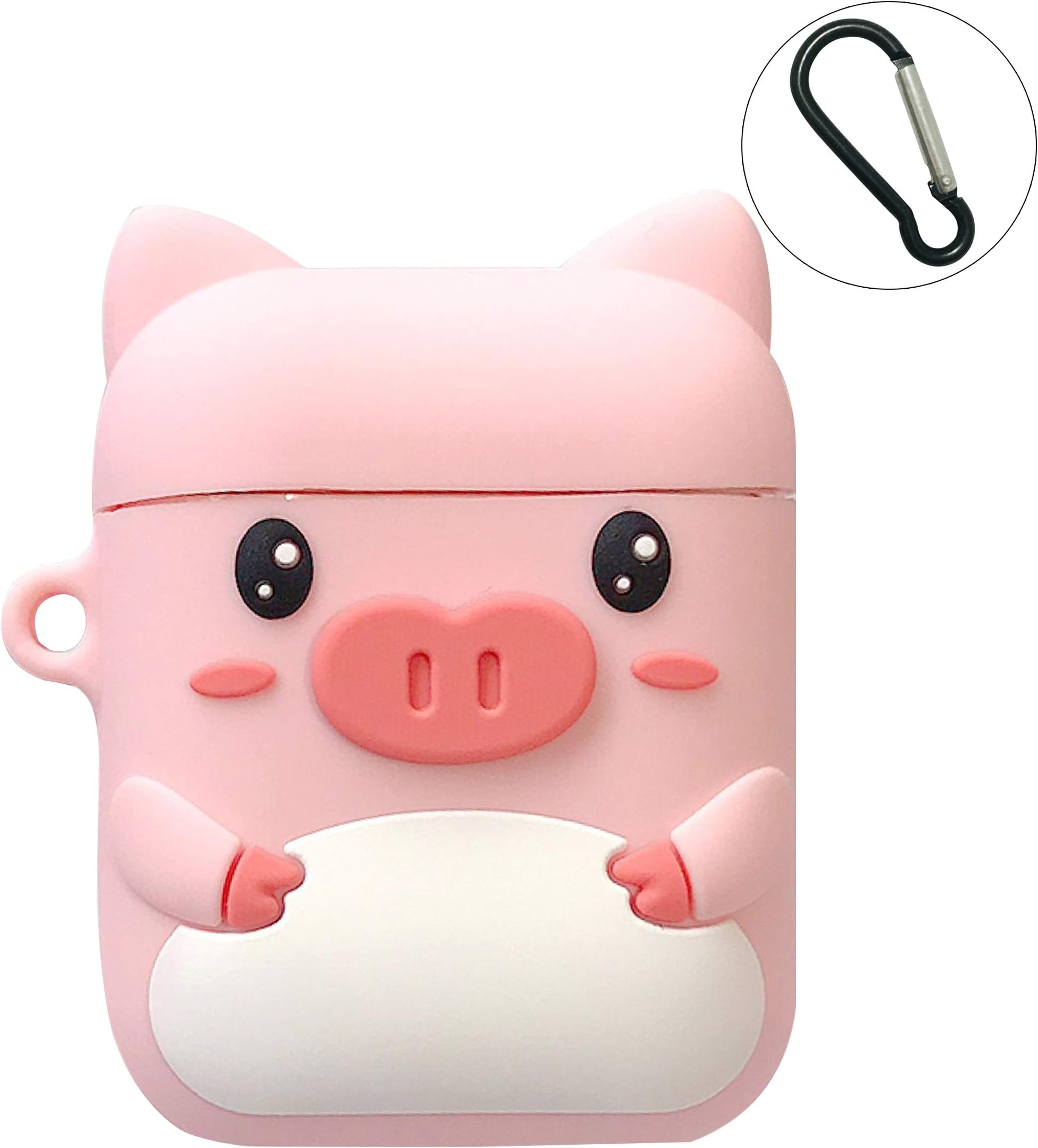 Airpods Case, TopFunny AirPods Case Keychain Accessories 3D Cute Cartoon Silicone Shockproof Airpods Case Cover Animals Portable & Protective Skin Compatible with Apple Airpods Charging Case Cute Pig