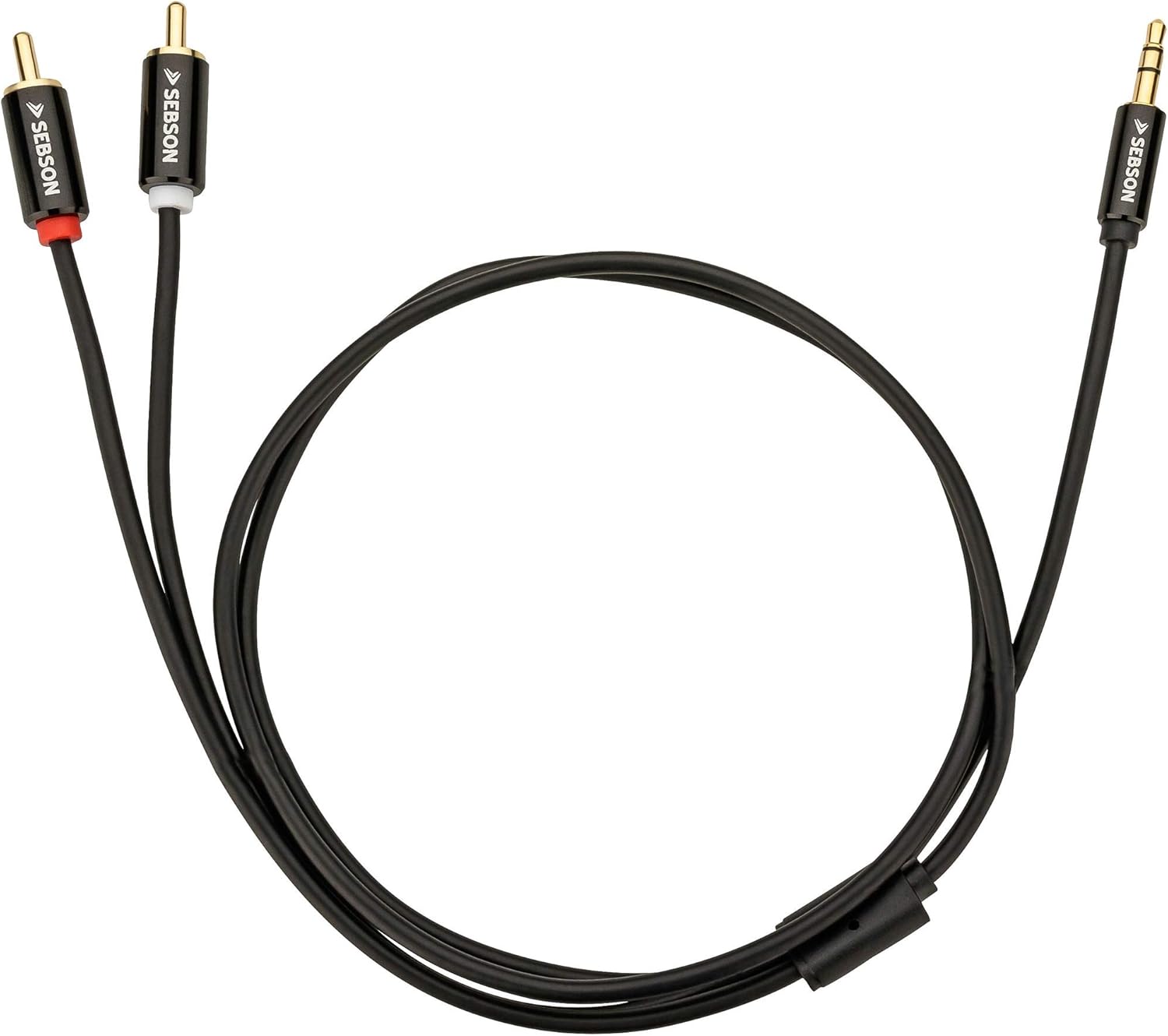 SEBSON RCA Audio Cable 3m, 2 RCA Phono to 3,5mm Jack, Male to Male, Gold Plated, Shielded, RCA Adapter for Speakers Amplifier, Hifi - Image 5