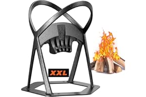 Gardguard XXL Firewood Kindling Splitter Stand with Cover-Cast Steel Manual Log Splitter Wedge, Heavy Duty Wood Splitter Tool, Safe Easy Kindling Firewood Cutter Cracker Portable, 15.8LBS (Black)