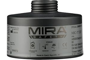 MIRA SAFETY M Gas Mask Filter - Certified CBRN Filter for Full Face Respirator Mask, 40 mm NATO Gas Mask Filter, Longest 20 Year Shelf Life, Vacuum Sealed NBC Filters, Compatible with Mira Gas Mask