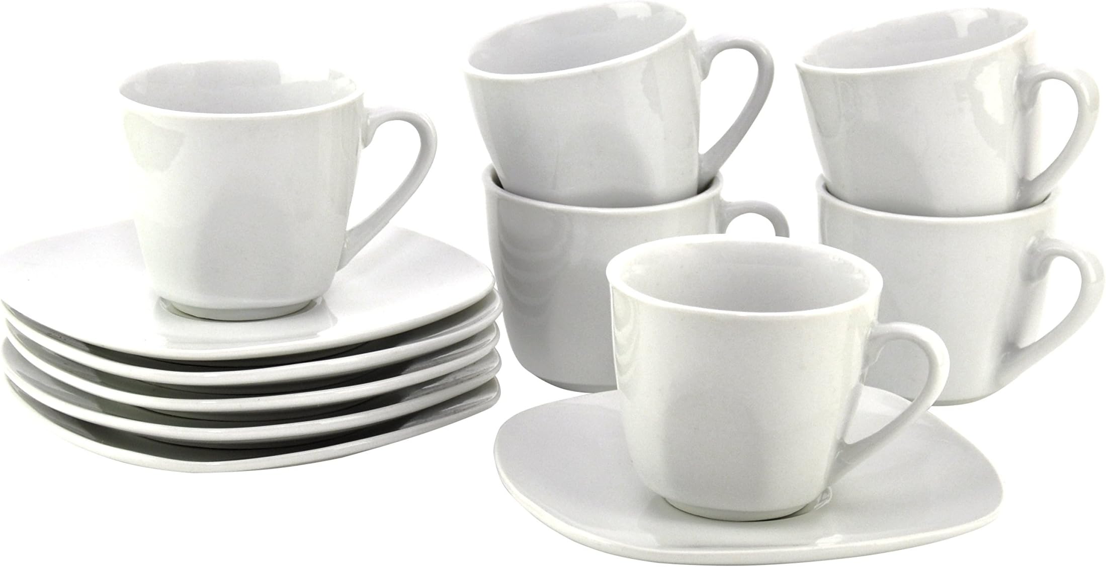 VAN WELL Atrium Espresso Cup with Saucer Set for 6 People