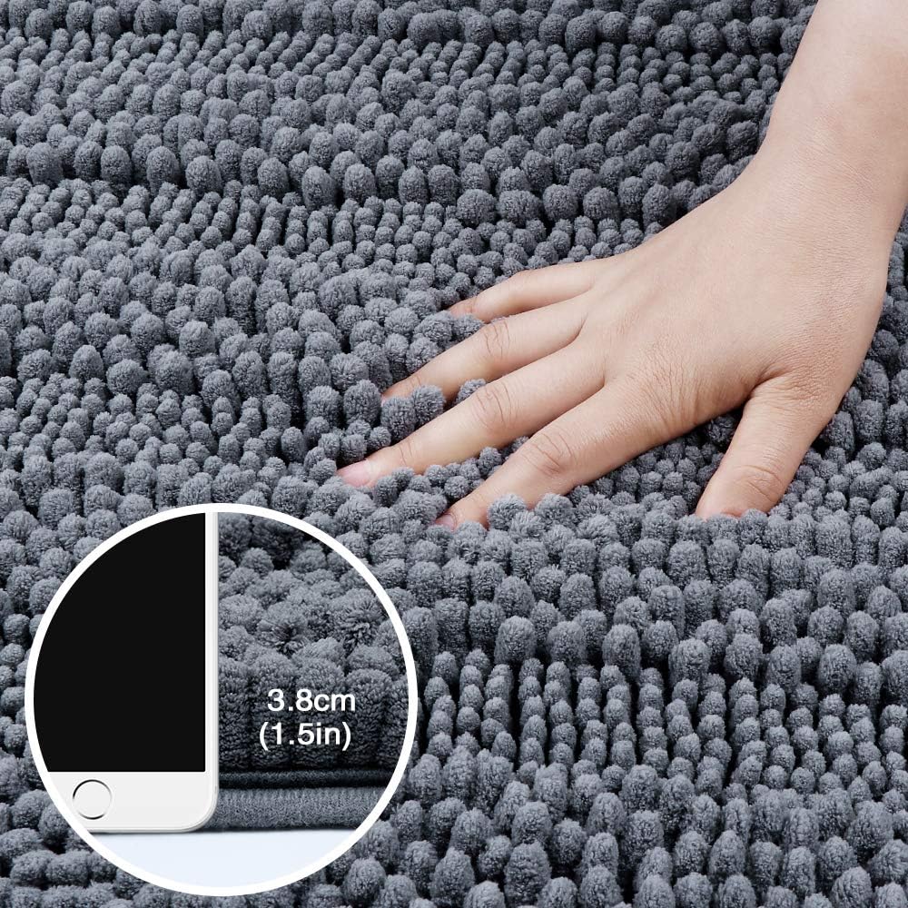 Bathroom Rugs Bath Mat Set for Bathroom 2 Piece 20 x 20 U Shape Contour Bath Rug & 20 x 32 Bathroom Rug Mats Toilet Machine Wash Non Slip(Grey): Kitchen & Dining