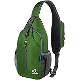 WATERFLY Crossbody Sling Backpack Sling Bag Travel Hiking Chest Bag Daypack
