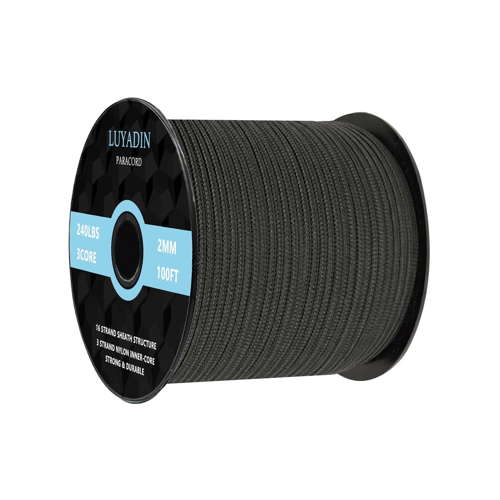Photo 1 of LUYADIN Paracord 240lb - Diameter 2mm Micro Utility Cord -3 Strand Parachute Spool Cord - 100ft 200ft,Paracord for Camping,Hiking,Fishing,Outdoor and DIY