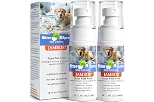 JAMBOS Effectively | 2 Bottles Bitter Apple Spray for Dogs to Stop Chewing, NO Chew Spray for Dogs Protect The Safety of Furniture and Your Belongings, Prevent Licking Injuries (Blue, M)