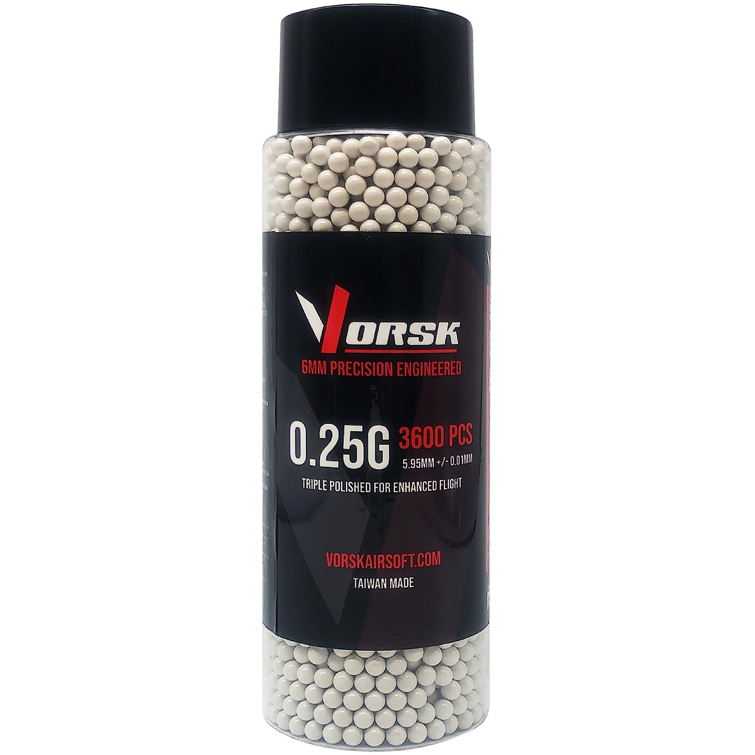 Vorsk Tracer 0.25 g BBs 3600 Round Bottle,White, 3600R