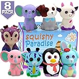 POKONBOY Jumbo Squishies Slow Rising, 8 Pack Animal Squishy Toys Cream Scented Squishies Pack Stress Relief Super Soft Squeez