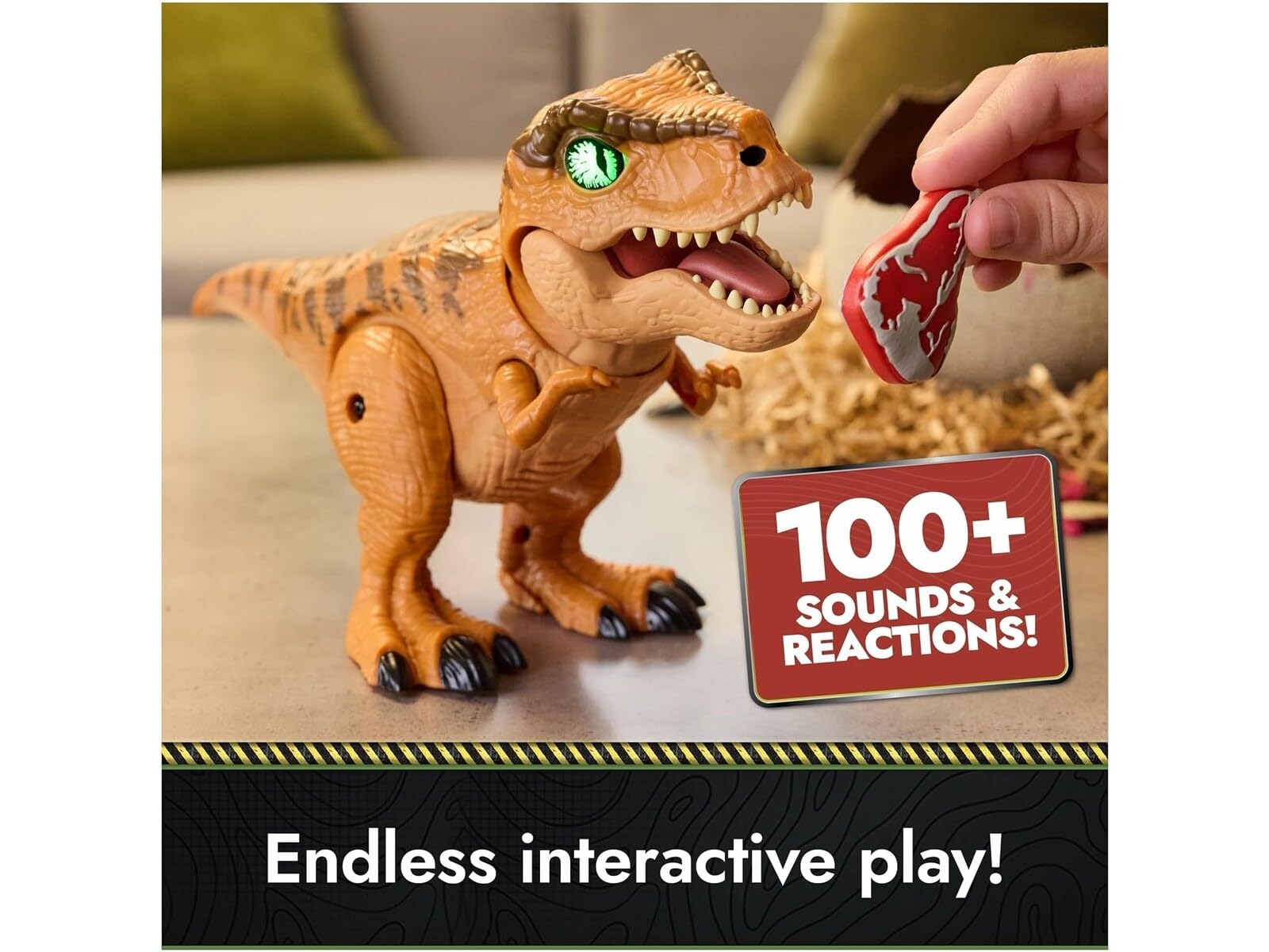 Jurassic World Interactive Toy Dinosaur & Egg, Hatch & Train Your own Baby Dino with 100+ Sounds & Reactions, Kids Toys for Boys & Girls Aged 5 & Up