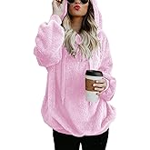 Century Star Womens Fuzzy Hoodies Pullover Sport Hoodie Cozy Oversized Pockets Hooded Sweatshirt Athletic Fleece Hoodies