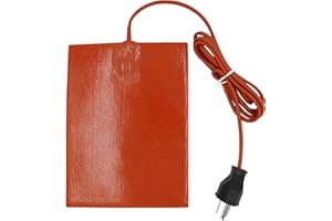 DCVBNY Car Engine Silicone Heating Pad 120v,300w 6x8 Inch Universal Engine Heater Car Oil Pan Heater Pad, Electric Heater Pad Engine Block Oil Pan Tank Reservoir Container, for Metal Surface (1 Pcs Orange)