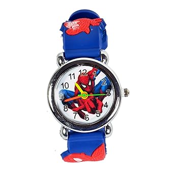 Angelfish Spiderman Blue Band Boys and Girls Watch