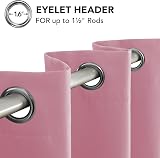 Deconovo Pink Ring Top Blackout Curtains Eyelet 2 Panels 42 x 72 in Nursery view 6
