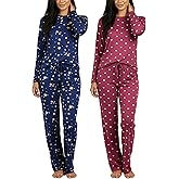 Real Essentials 2 Pack: Women's Comfy Pajama Sets - Short & Long Sleeve Ladies Loungewear Sleepwear PJs (Available In Plus)