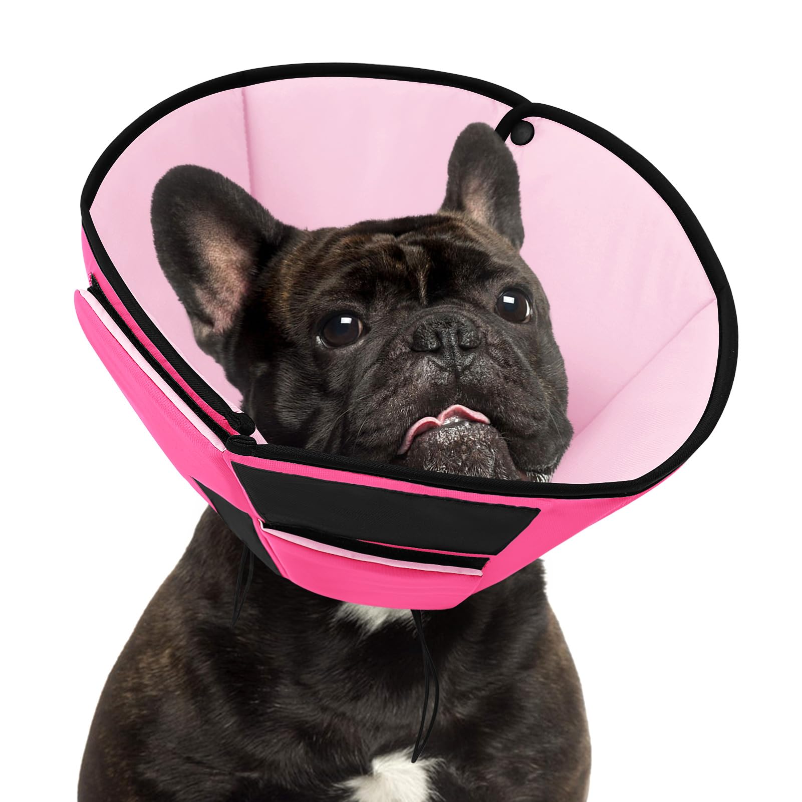 Photo 1 of Preferhouse Dog Recovery Collar Cone for Medium Dogs, Adjustable Dog Cone Alternative After Surgery for Dogs to Stop Licking, Breathable Soft Cone for Medium Large Dogs, Pink M