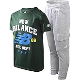 New Balance Boys Sweatpants Set - 2 Piece Pullover Boys Shirts Graphic Tee & Athletic Jogger Pants Youth Kids Activewear Set