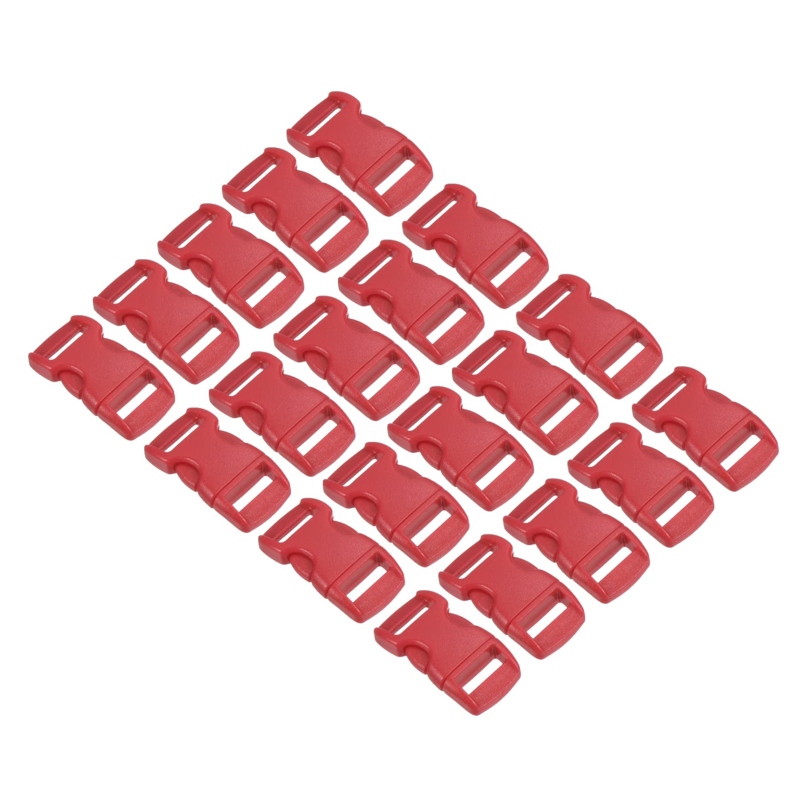 PATIKIL Plastic Buckles, 20 Pack Quick Side Release Clips for Strap, Webbing, Belt, Crafting, Backpack Repair, Sewing Projects, Red, 16mm