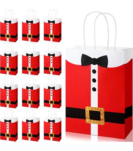 Paper Party Bags - 16 X 8 X 22cm Brown Kraft Bag With Handle For Birthday 24 Pieces | UK