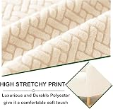 LiveGo Stretch Banquet Armchair Slipcover Beige Knit Chair Cover Non-Slip view 4