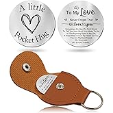 OUMILAN Pocket Hug Token Gifts for Men Boyfriend Girlfriend Inspirational Gift for Son Daughter Brother with Leather Keychain