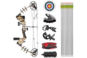 AKCHOER Compound Bow and Arrow Kit Youth Bow and Arrow Set, 15-45 Lbs Draw Weight, 18"-29" Draw Length, Right Handed Bow for Beginner, 320 Fps Hunting & Target Bow with All Accessories
