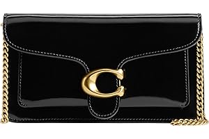 Coach Womens Polished Pebble Leather Tabby Chain Clutch