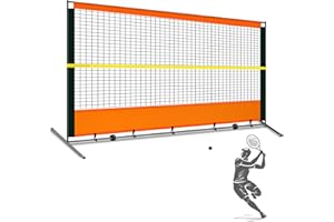 ORIENGEAR Tennis Rebound Practice Wall - 12ft x 6ft Rebounder Net for Racquet Sports, Ball & Pickleball, Training Backboard for Court Backyard and Indoor & Outdoor Use