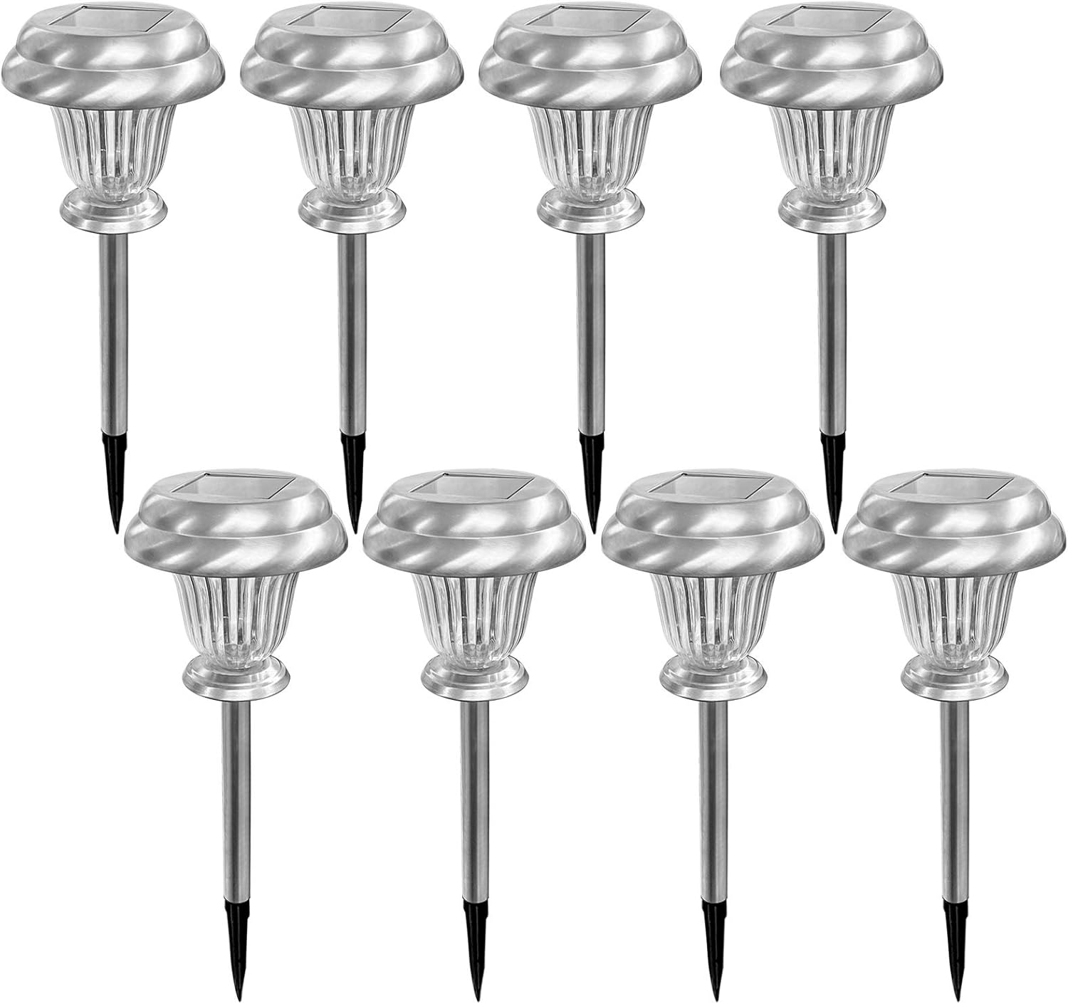 IKER Solar Lights Pathway Outdoor Path Lights Waterproof Auto On/Off Bright Sun Powered Landscape Lighting for Yard Patio Walkway Spike Path Light(8Pcs)