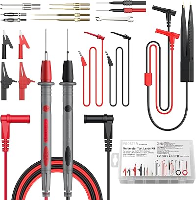 Proster 24 in 1 Multimeter Test Lead Kit with Replaceable Probes Case