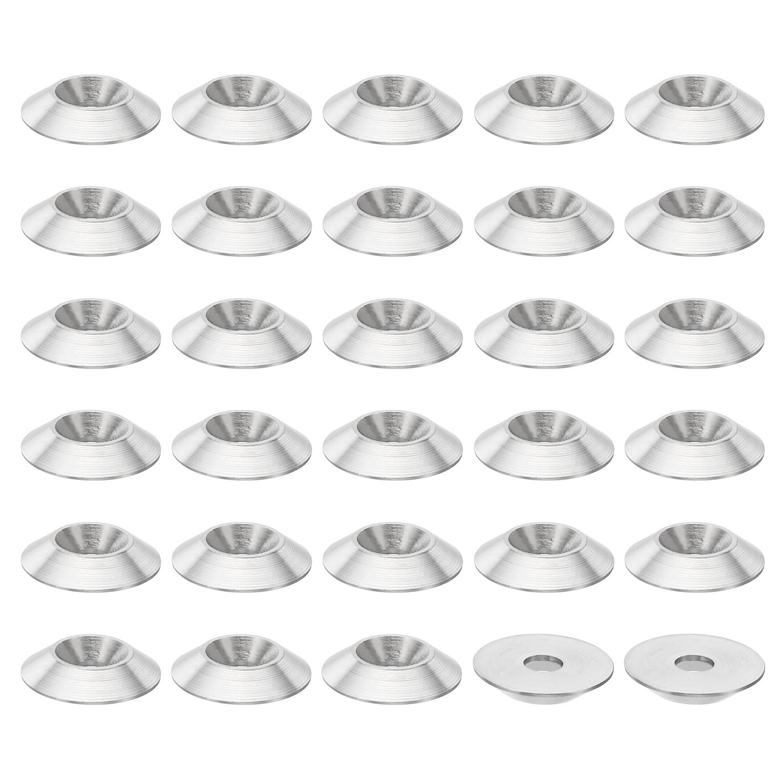 PATIKIL M4 Finish Countersunk Washer, 50pcs 16mm Dia. 3mm Tall Solid 304 Stainless Steel CNC Cup Washer Flat Screw Head Gasket for Constructions, Taper