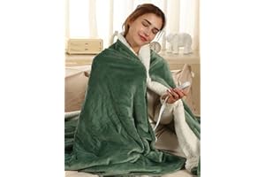 ESTINGO Heated Blanket Full Size, Full Electric Blanket with 6 Heating Levels & 1-10 Hours Adjustable Timer, Fast Heating Blanket with Full Body Warming, Overheating Protection, 72"x84", Hunter Green