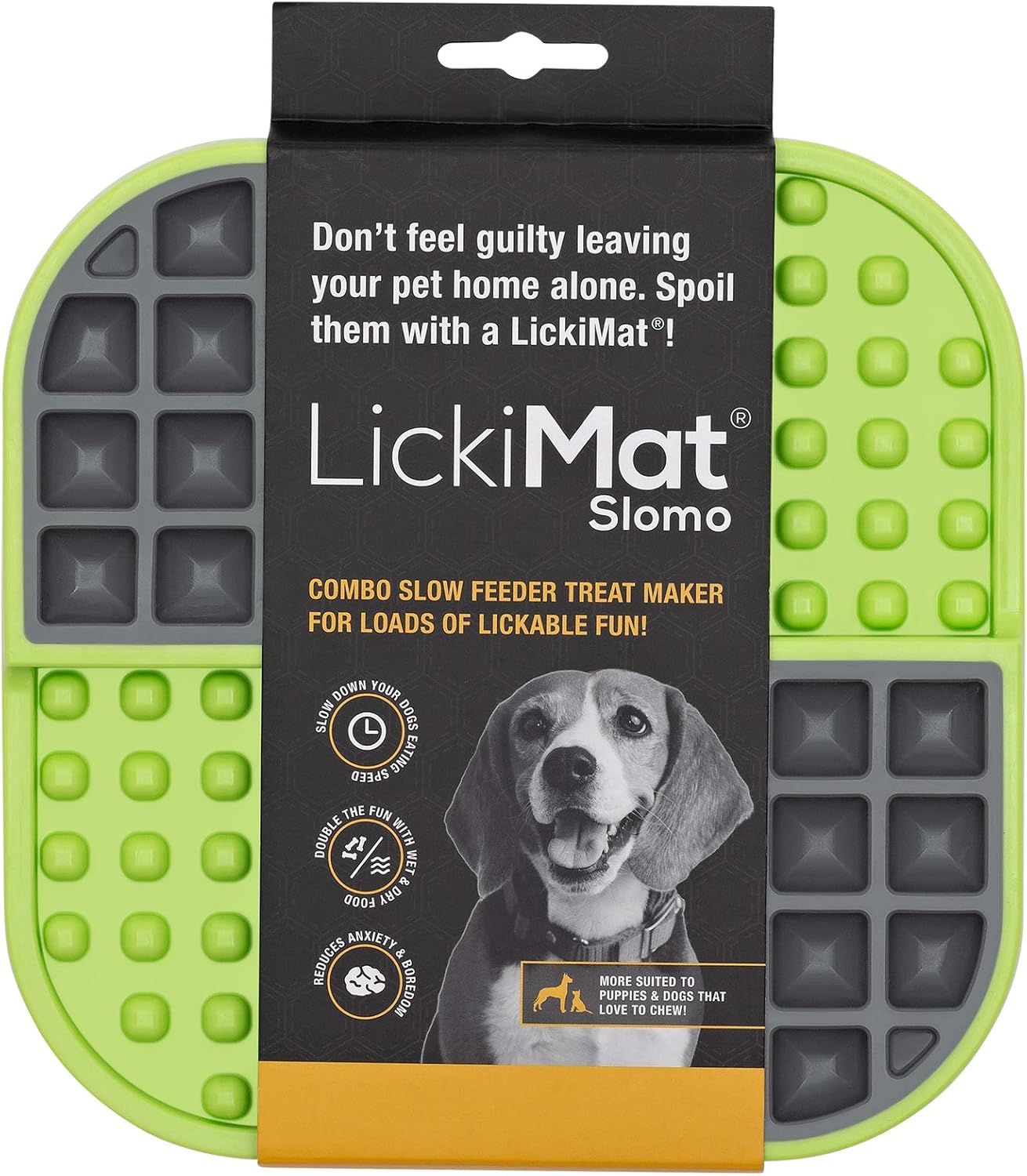 Lickimat Slomo, Dog Slow Feeders for Boredom and Anxiety Reduction; Perfect for Food, Treats, Yogurt, or Peanut Butter. [Fun Alternative to a Slow Feed Dog Bowl] Available in a Variety of Colors