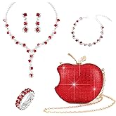 4pcs-piece set of hot diamond chain women's crossbody bag, necklace, earrings, bracelet, dinner bag, party ball bag, birthday and wedding, evening dress bag - excellent gifts Wallet