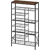UNITSTAGE 8-Tier Shoe Rack, Shoe Storage Organizer with Boots Storage, Large Capacity Shoe Shelf Holds 20-23 Pairs of Shoes, Durable and Stable, for Entryway, Closet, Hallway, Dorm Room, Rustic Brown