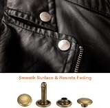 sourcing map Bronze Leather Rivets 6x6mm Double Cap Snaps Fasteners 200 Sets + view 5