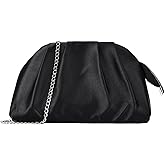 ALENYRIA Pleated Clutch Purse for Women Satin Formal Evening Bag Handbag for Wedding Prom Cocktail Party with Shoulder Strap
