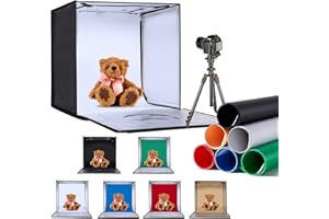 ZKEEZM Light Box Photography 16"x16" with 160LED Lights and 6 Color Backdrops, Photo Box with Lights | Foldable Photo Studio with Adjustable Brightness, 3000-6500K Bi-Color Portable Light Box Shooting